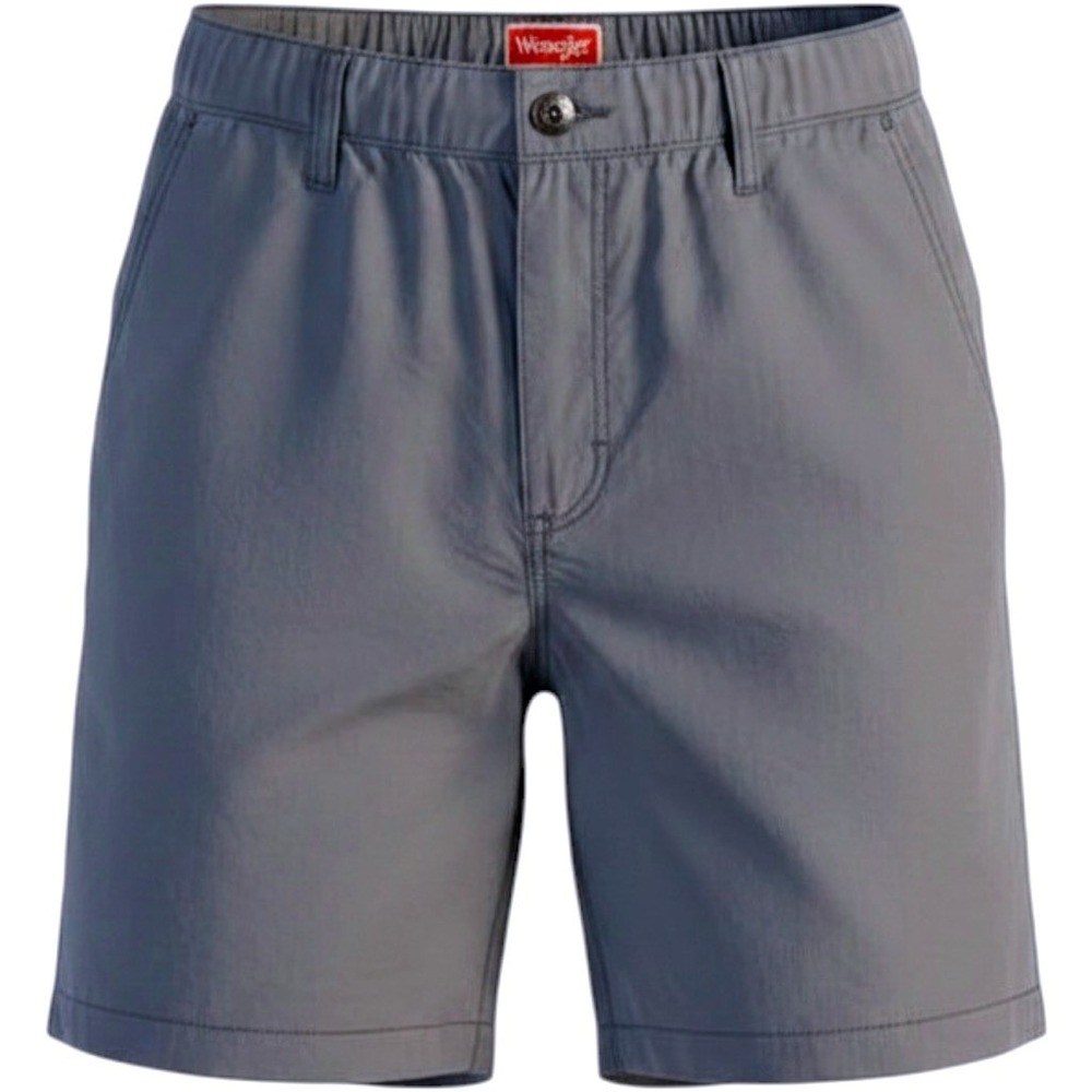Wrangler Men Regular Fit/Elastic Waist Casual Shorts Gray/Blue~Size 30~Inseam 7"